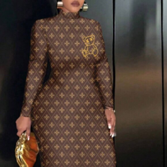 Women's Casual & Simple Bear Pattern Long Sleeve Crew Neck PLUS SIZES AVAIL - Picture 3 of 10